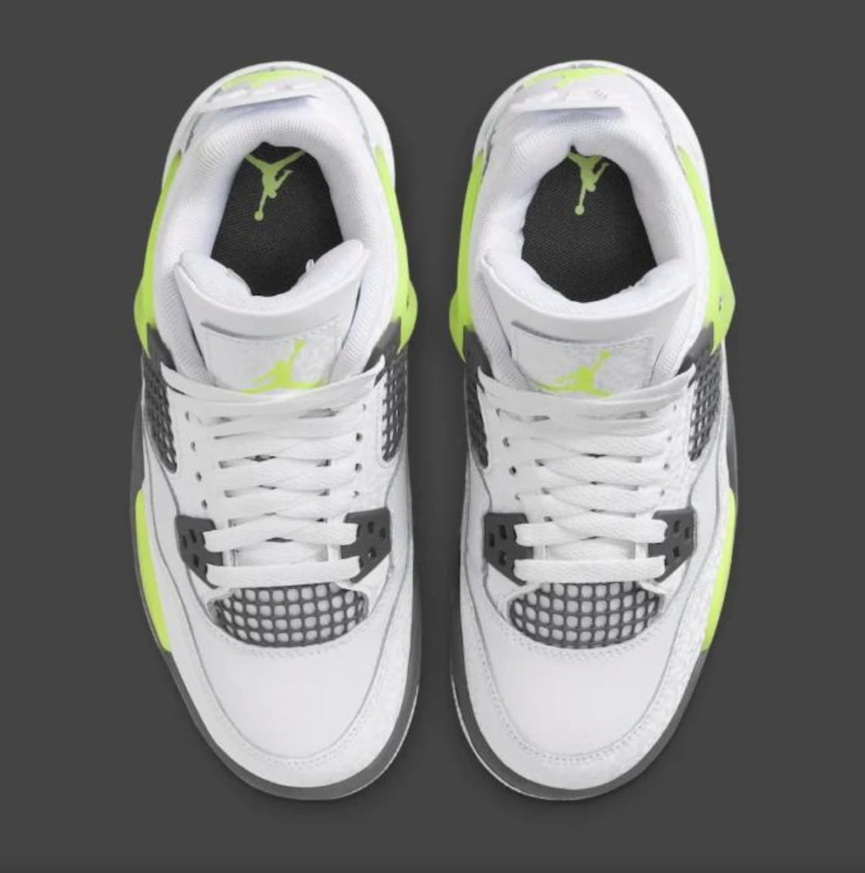 Jordan Retro 4 White/Lemon Twist Sneakers  (Size 5 Boys') SKU HJ5990-100