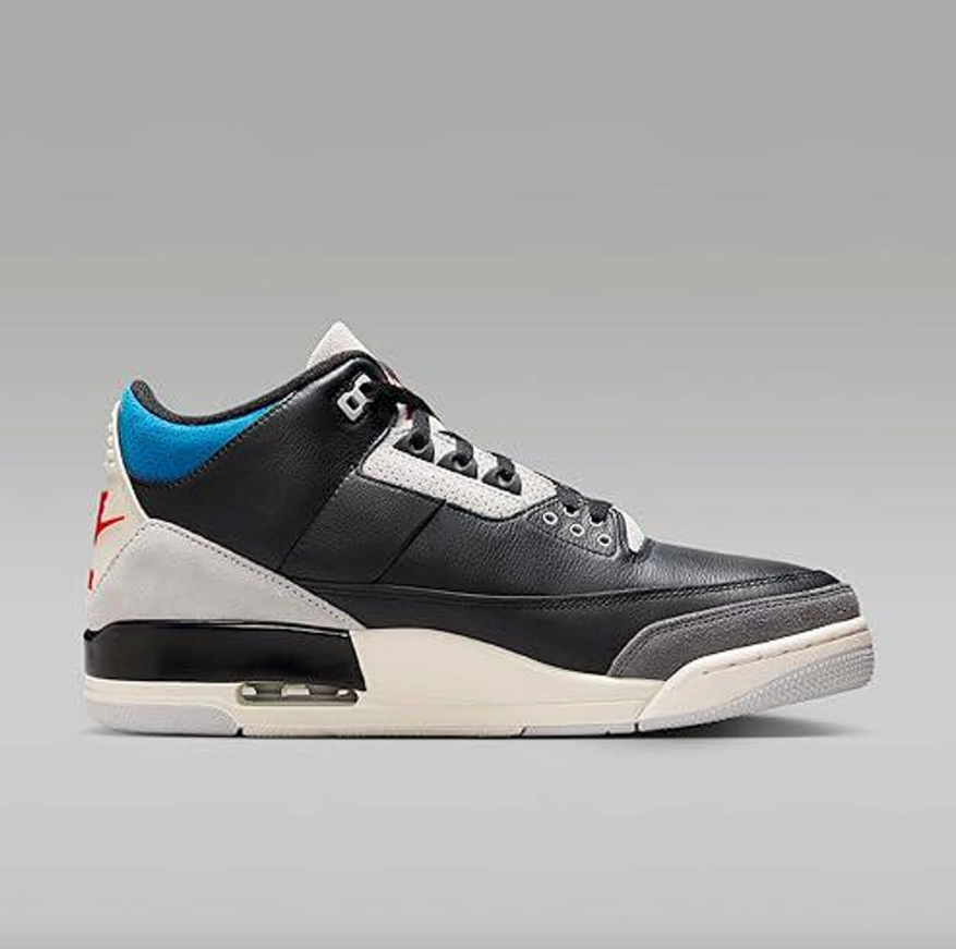 Air Jordan 3 Retro OG: Black/Chili Red Size 7 Sneakers SKU IB8968-004