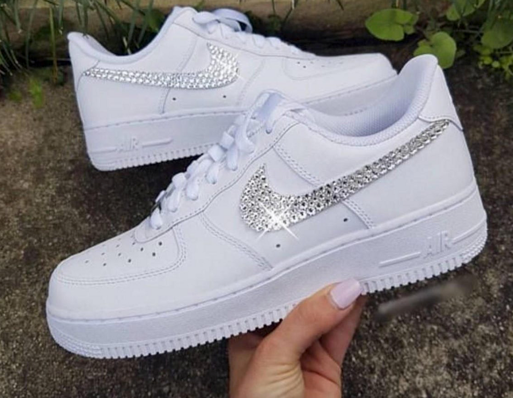 Custom Air Force 1 Women Bling Glitter Crystal Rhinestone AF1 Sneakers